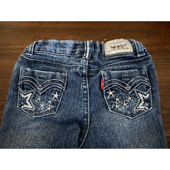 Levi's Levi Strauss & Co Jeans / Flare / Embroidered Stars / size 18 month EUC - Picture 4 of 7